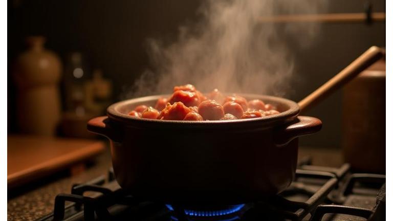 A pot of traditional Romanian sarmale simmering, ready for a detailed recipe.